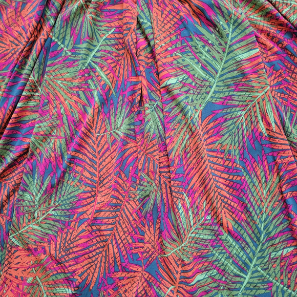 Lularoe Madison Box Pleats w/ Pockets Tropical Pink/Green Skirt Women Sz 3XL - Picture 3 of 6